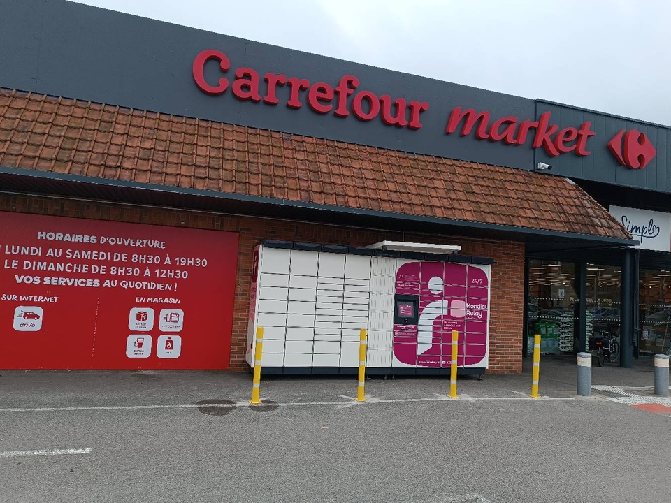 Locker 24/7 Carrefour Market Isbergues, 131 Rue de l'Église de Berguette, 62330 Isbergues